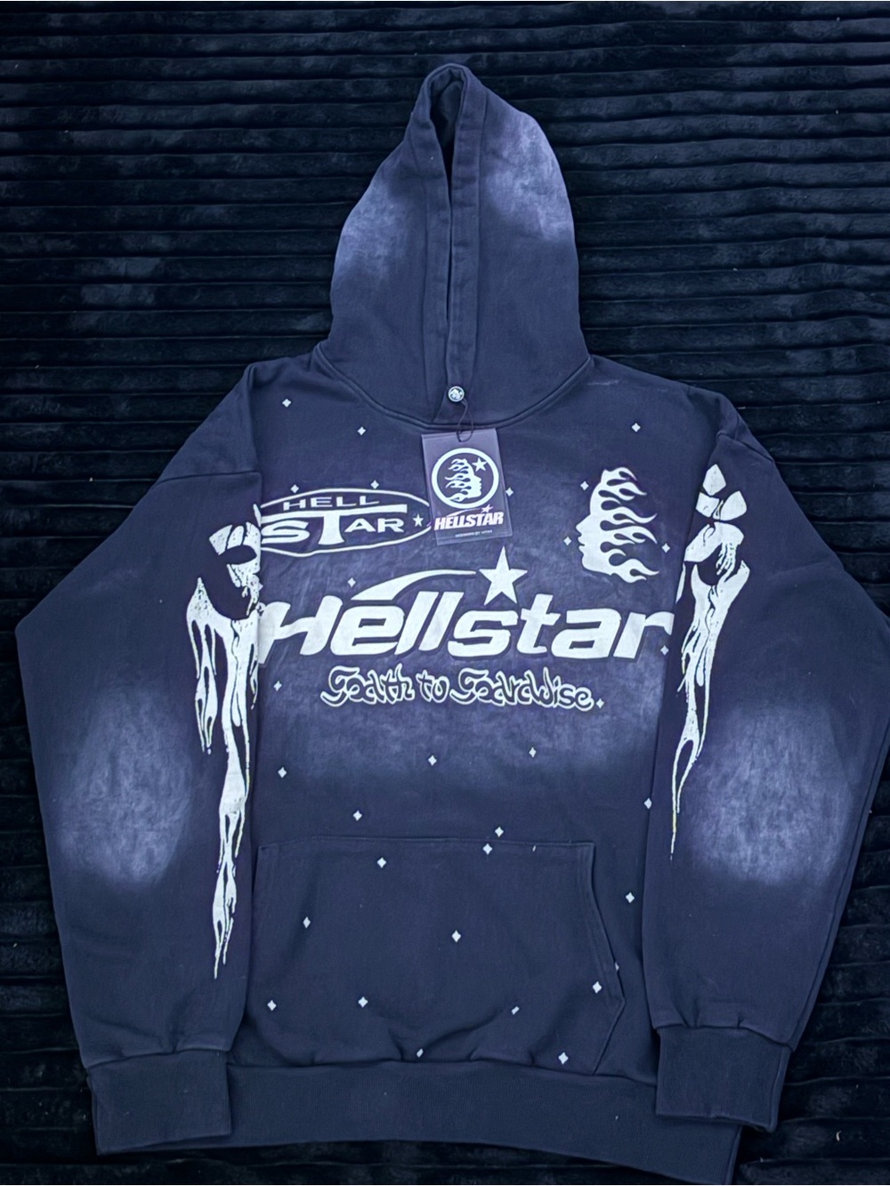 Hellstar Men's Black Graphic Logo Hoodie